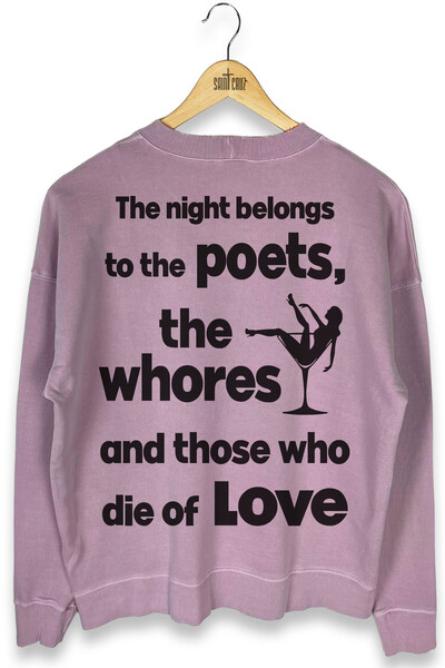 Foto Blusa oversized de moletom estonado lilás Poets