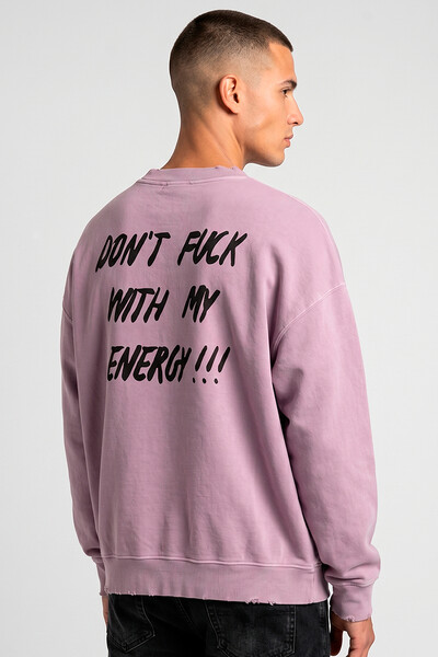 Foto Blusa oversized de moletom estonado lilás Energy
