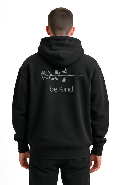 FotoBlusa puff de moletom preto Be Kind