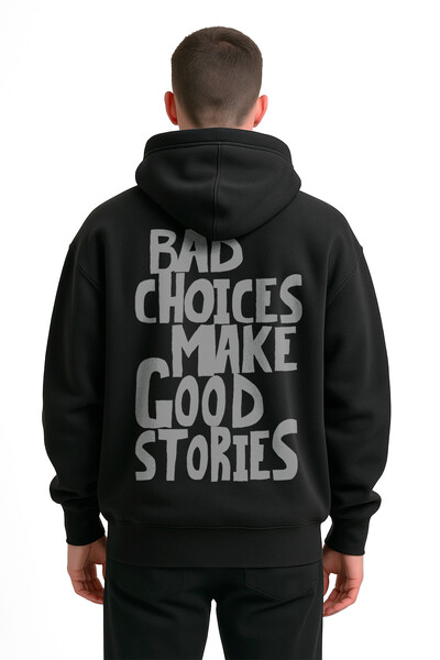 FotoBlusa puff de moletom preto Bad Choices