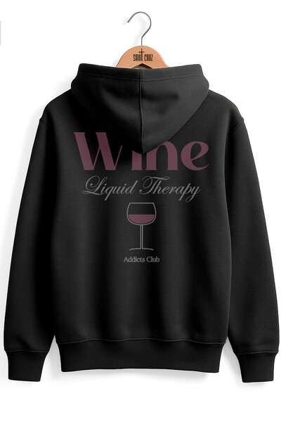 Foto Blusa puff de moletom preto Wine