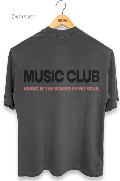 Foto Camiseta oversized estonada chumbo Music Club