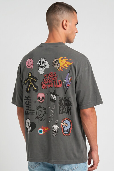 Foto Camiseta oversized estonada chumbo Blend