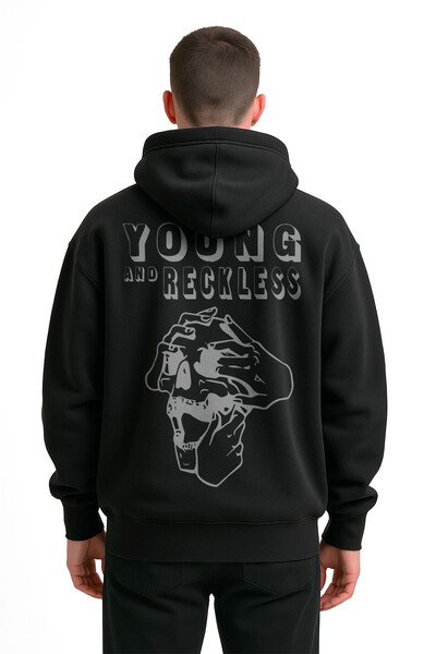 FotoBlusa puff de moletom preto Reckless