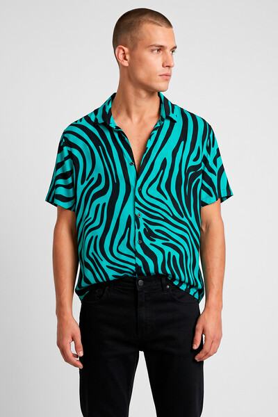 FotoCamisa de viscose Blue Stripes
