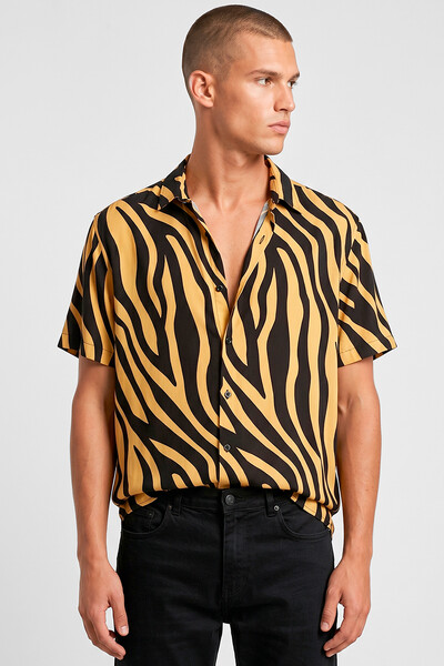 FotoCamisa de viscose Orange Zebra