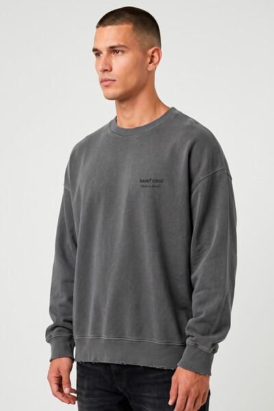 FotoBlusa oversized de moletom estonado chumbo Only Music