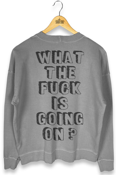 Foto Blusa oversized de moletom estonado cinza Now