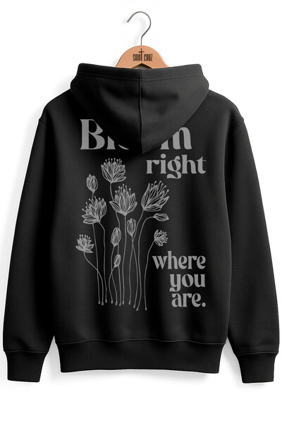 Foto Blusa puff de moletom preto Bloom