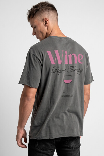 Foto Camiseta estonada chumbo Wine