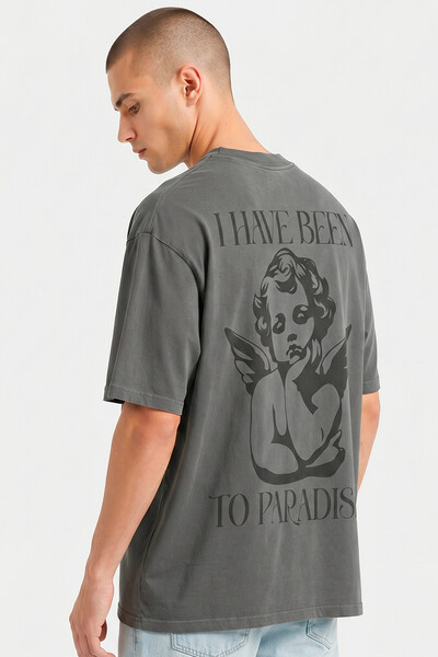 Foto Camiseta oversized estonada chumbo Paradise