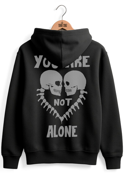 Foto Blusa puff de moletom preto Alone