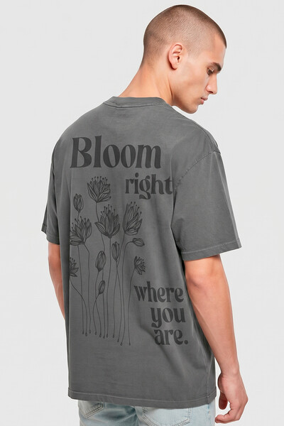 Foto Camiseta oversized estonada chumbo Bloom