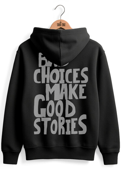 Foto Blusa puff de moletom preto Bad Choices