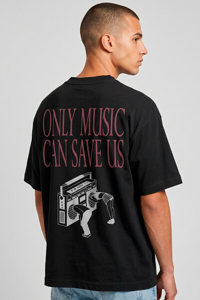Foto Camiseta oversized preta Only Music