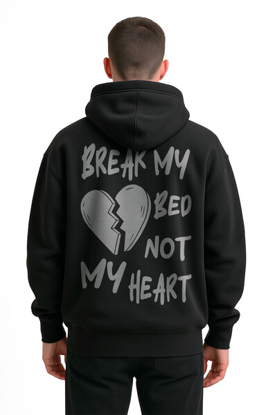 FotoBlusa puff de moletom preto Break My Bed