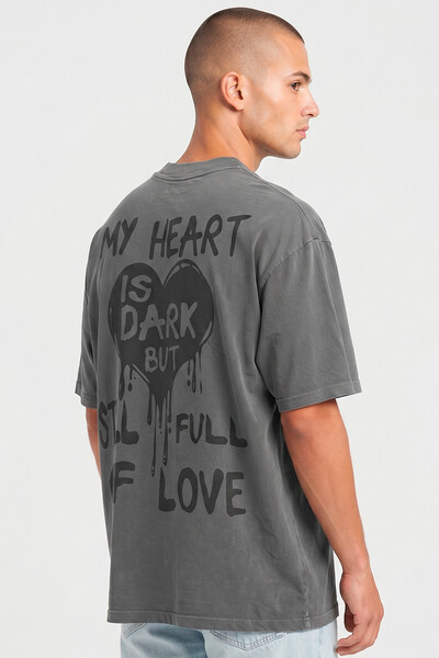 Foto Camiseta oversized estonada chumbo My Heart