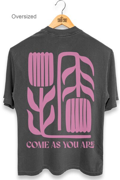 Foto Camiseta oversized chumbo Come as You Are rosa Outlet