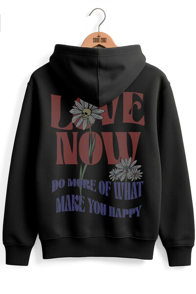 Foto Blusa puff de moletom preto Love Now Collors