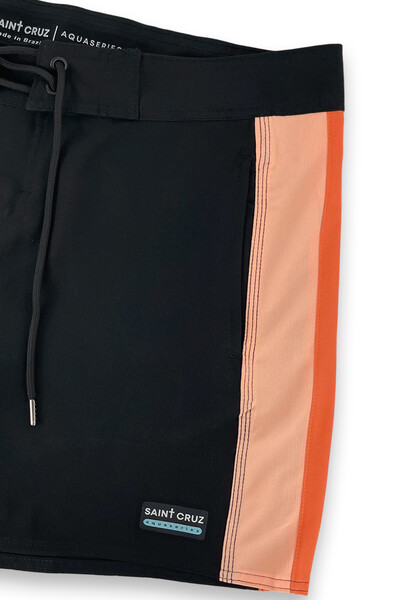 FotoBermuda retrô line Preto Salmão e Laranja