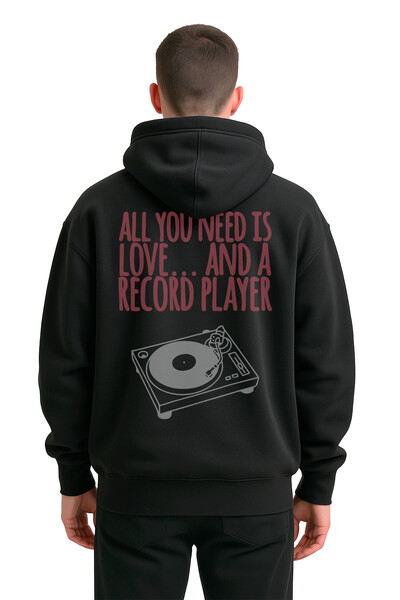 FotoBlusa puff de moletom preto Record Player