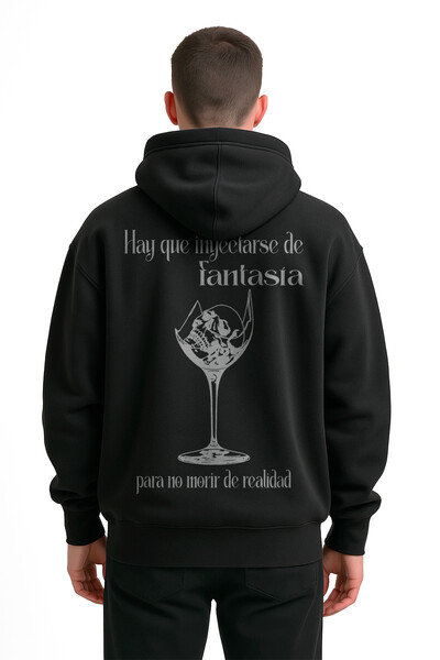 FotoBlusa puff de moletom preto Drink