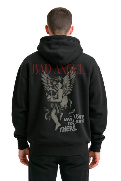 FotoBlusa puff de moletom preto Bad Angel