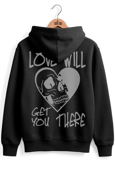 Foto Blusa puff de moletom preto Love Will