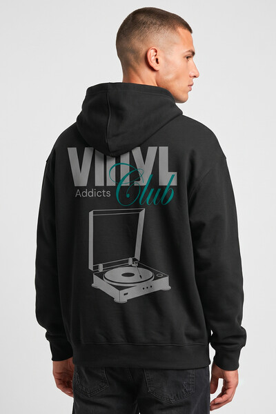 Foto Blusa puff de moletom preta Vinyl
