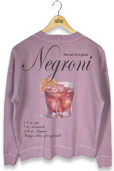 Foto Blusa oversized de moletom estonado lilás Negroni