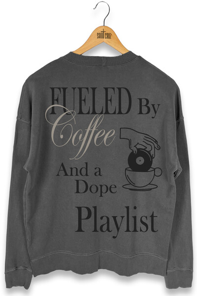 Foto Blusa oversized de moletom estonado chumbo Playlist