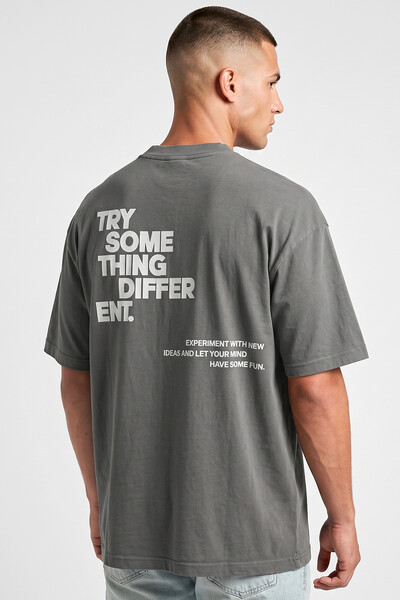 Foto Camiseta oversized estonada chumbo Try Some