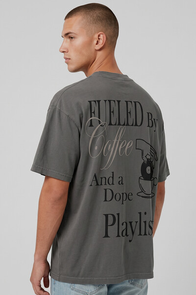 Foto Camiseta oversized estonada chumbo Playlist