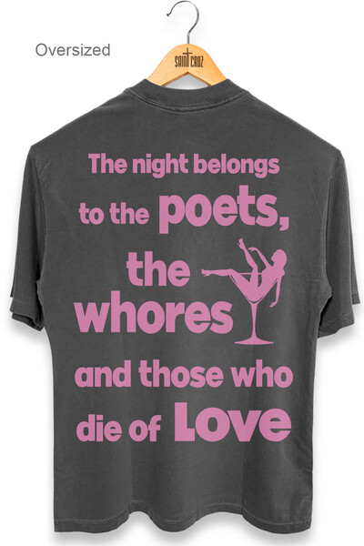 Foto Camiseta oversized estonada chumbo Poets (Rosa)