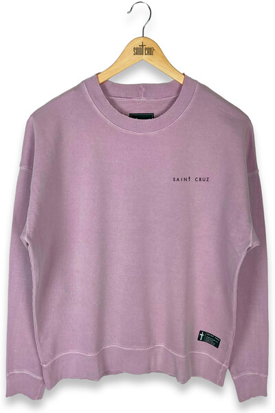 FotoBlusa oversized de moletom estonado lilás Give