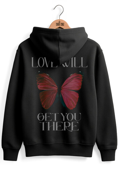 Foto Blusa puff de moletom preto Red Butterfly