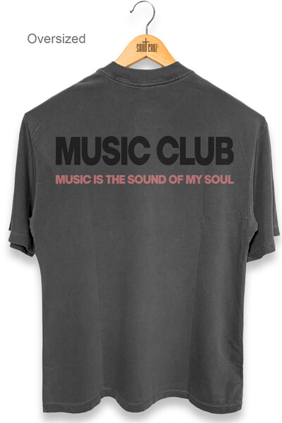 Foto Camiseta oversized estonada chumbo Music Club