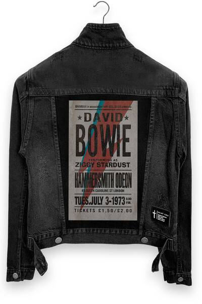 Foto Jaqueta jeans feminina preta David Bowie Outlet