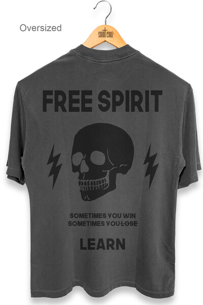 Foto Camiseta oversized estonada chumbo Free