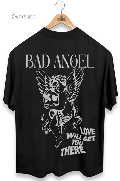 Foto Camiseta oversized preta Bad Angel Outlet