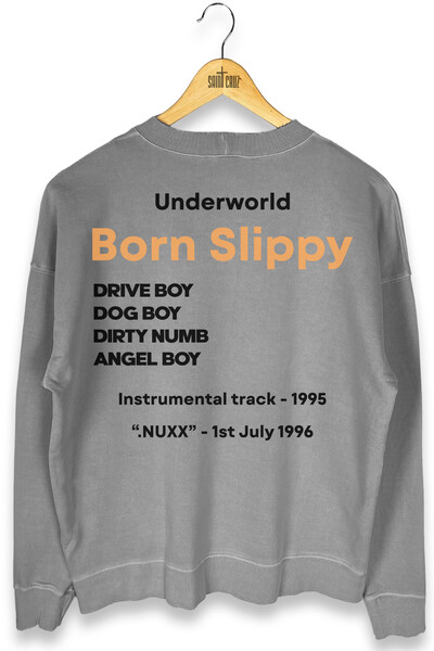 Foto Blusa oversized de moletom estonado cinza Born Slippy