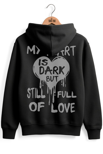 Foto Blusa puff de moletom preto My Heart