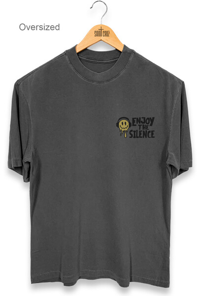 Foto Camiseta oversized estonada chumbo Enjoy The Silence Front