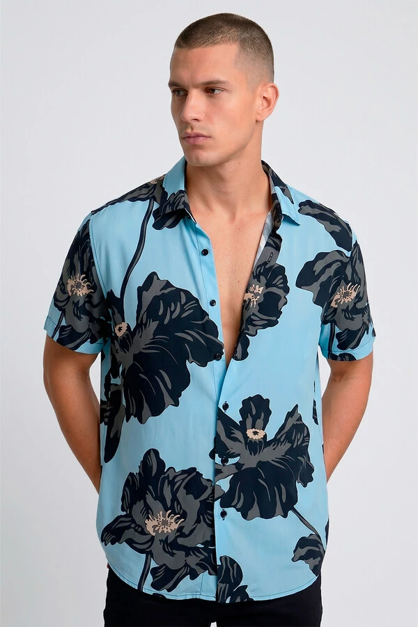 Camisa de viscose Poppies