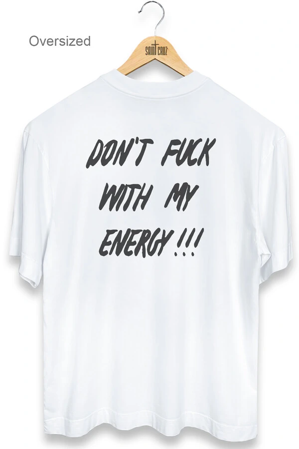 Camiseta oversized branca Energy