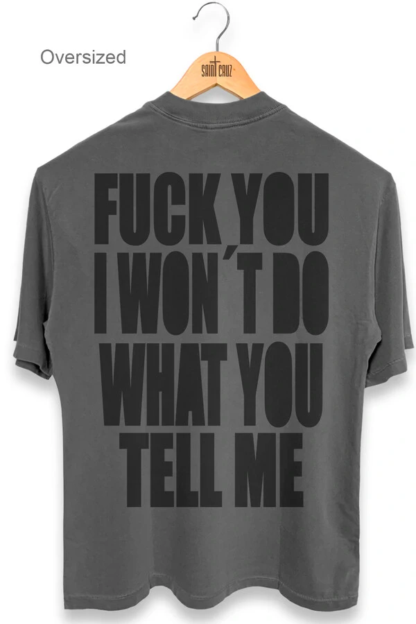 Camiseta oversized estonada chumbo Tell Me