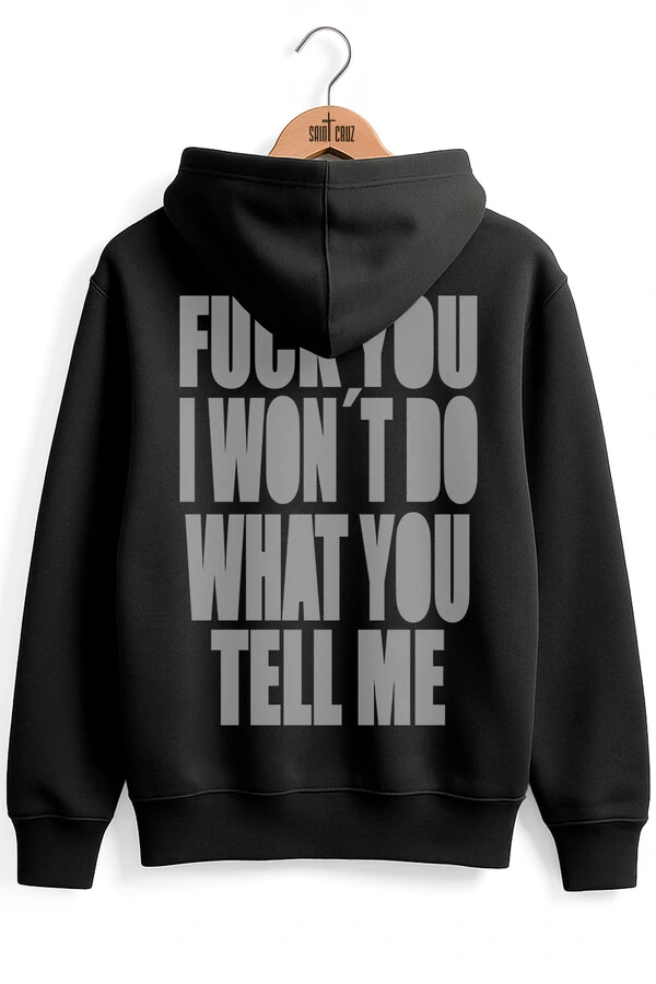 Blusa puff de moletom preto Tell Me