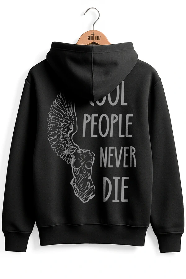 Blusa puff de moletom preto Never Die