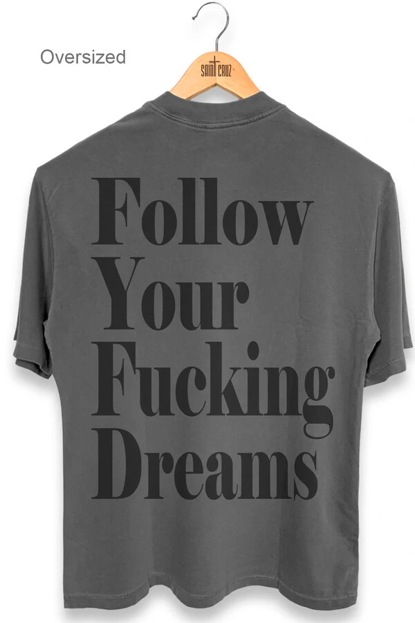 Camiseta oversized estonada chumbo Dreams Back