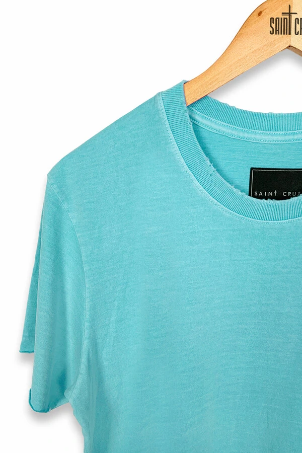 Camiseta estonada verde água Give